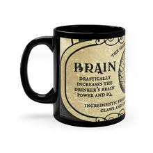 Load image into Gallery viewer, Brain Elixir Potion 11oz Black Mug - Coffee Chronicles