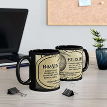 Load image into Gallery viewer, Brain Elixir Potion 11oz Black Mug - Coffee Chronicles