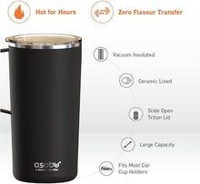 Load image into Gallery viewer, Asobu Tower Ceramic Inner Coated Insulated Stainless Steel Cup, 20 Ounce Travel Mug - Coffee Chronicles