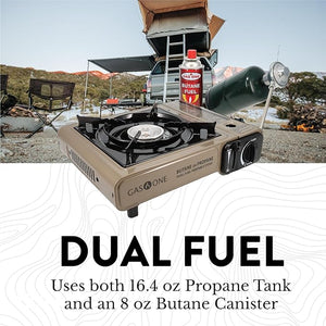 Gas One GS-3400P Propane or Butane Stove Dual Fuel Stove Portable Camping Stove - Patent Pending - with Carrying Case Great for Emergency Preparedness Kit - Coffee Chronicles